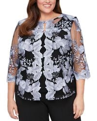 Alex Evenings - Plus Twinset Embroidered Blouse - Lyst