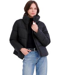 Tahari Dakota Short Puffer Jacket, Deep in Brown | Lyst