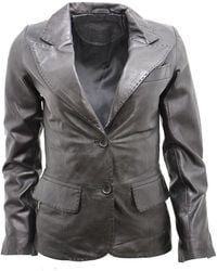 Infinity Leather - 2 Button Leather Blazer Jacket-Newport - Lyst