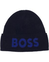 BOSS - Elio Big Logo Beanie - Lyst