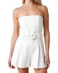 Olivaceous - Stella Strapless Romper - Lyst