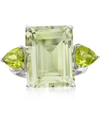 Ross-Simons - Emerald-Cut Prasiolite And Peridot Ring - Lyst