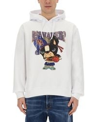 DSquared² - Graphic Print Hooded Sweatshirt - Lyst