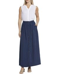 NYDJ - Pinstripe Tencel Maxi Skirt - Lyst