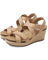 Aetrex - Anna Sandals Leather Wedge Heel Strappy Zogg3759 - Lyst
