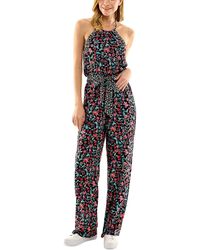 Kingston Grey - Juniors Floral Print Crinkled Jumpsuit - Lyst