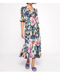 Vilagallo - Carolina Ikat Print Midi Dress - Lyst