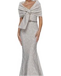 Terani - Off The Shoulder Gown With Wrap - Lyst