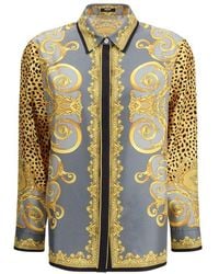 Versace - Silk Cheetah Foulard Shirt - Lyst