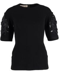 Marni - Embellished Balloon Sleeve Top - Lyst