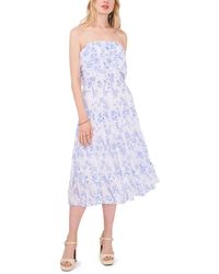 1.STATE - Floral Print Chiffon Midi Dress - Lyst