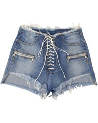 Unravel Project - Denim Lace-up Shorts - Denim - Lyst