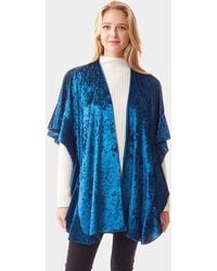 TRUEDAMES - Solid Velvet Shawl Poncho - Lyst