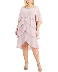 SLNY - Plus Chiffon Embellished Cocktail And Party Dress - Lyst