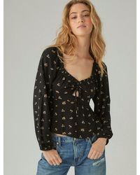 Lucky Brand - Long Sleeve Printed Top - Lyst