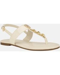 Guess Factory - Livvy Chain T-strap Sandals - Lyst