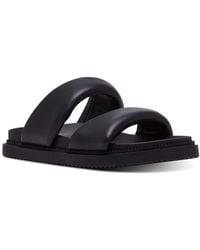 Madden Girl - Minniie Faux Leather Open Toe Slide Sandals - Lyst