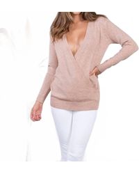 Malibu Bum - Fashion Fix Plunging Surplice V-Neck Sweater - Lyst