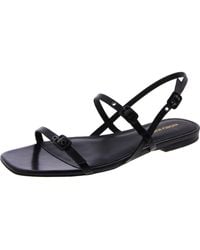 Veronica Beard - Malinda Faux Leather Ankle Strap Slingback Sandals - Lyst