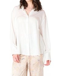 Dex - Satin Button Down Blouse - Lyst