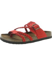 White Mountain - Hayleigh Leather Braided Footbed Sandals - Lyst