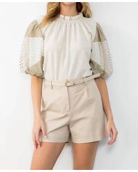 Thml - Textured Puff Sleeve Top - Lyst