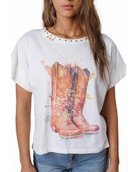 All Us - Splatter Boots Hi-Lo Tee - Lyst