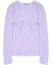 Jil Sander - Long Sleeve V-Neck Sweater - Lyst