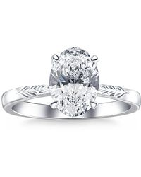 Pompeii3 - Certified 3ct G/si1 Oval Diamond Solitaire Engagement Ring 14k Gold Lab Grown - Lyst