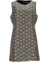 Versace - Geometric Print Mini Sleeveless Shift Dress - Lyst