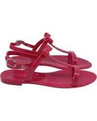 Stuart Weitzman - Mellie Bow Jelly Flat Sandals - Lyst