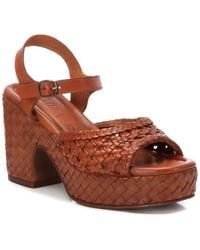 Xti - Carmela Leather Heel Sandals - Lyst