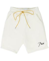 Rhude - Cream Script Logo Shorts - Lyst