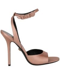 Versace - Safety Pin Silk Heel Sandals - Lyst