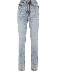 Philipp Plein - Denim Super High Waist Jegging Crystal Rain - Lyst