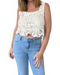 Miou Muse - Carleigh Crochet Cropped Top - Lyst