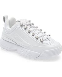 Fila - Disruptor Zero Pearl Leather Sneakers - Lyst