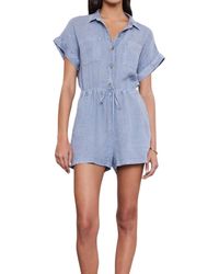 Velvet By Graham & Spencer - Clare Linen Romper - Lyst