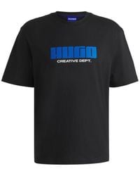 HUGO - Cotton-Jersey T-Shirt With Logo Artwork - Lyst