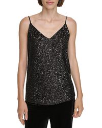 Calvin Klein - Sequined V Neck Shell - Lyst