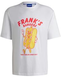 HUGO - Cotton-Jersey Regular-Fit T-Shirt With Seasonal Artwork - Lyst