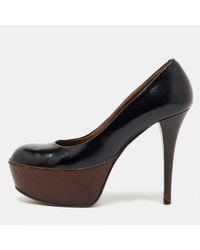 Marni - Patent Leather Round Toe Platform Pumps - Lyst