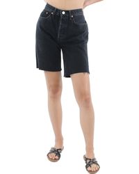 RE/DONE - Frayed Hem High Rise Bermuda Shorts - Lyst