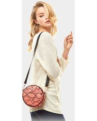 Fashnzfab - Snake Skin Print Round Crossbody Bag Belt Bag - Lyst