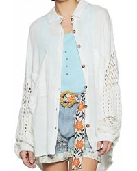 Pol - Oversized Gauze Button Up - Lyst