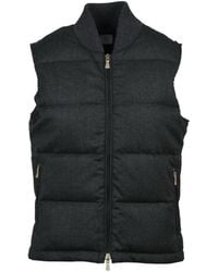 Eleventy - Wool-Blend Quilted Down Vest - Lyst