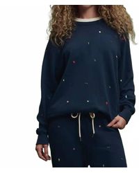 The Great - College Sweatshirt With Tossed Floral Embroidery - Lyst