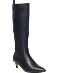 French Connection - Darcy Faux Leather Kitten Heel Knee-High Boots - Lyst