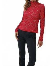 Anatomie - Lace Stacey 1/4 Zip Long Sleeve Top - Lyst