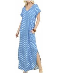 Ninexis - Short Sleeve Vneck Maxi Dress With Pockets - Lyst